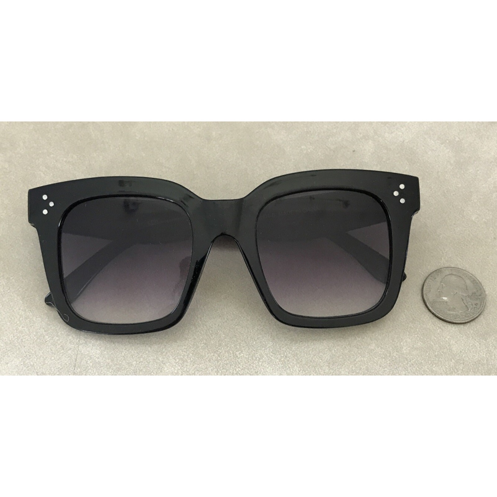 Mure + Grand Bash Block Black Retro Mod Square Frame Sunglasses Bash01-B — image 4 of 5